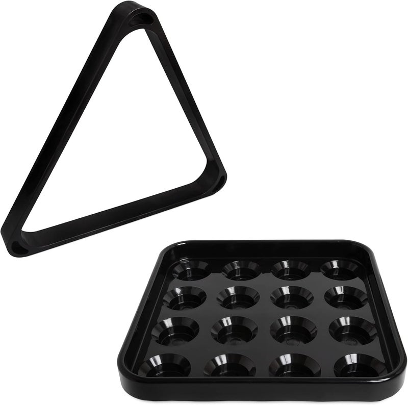okko Bundle of 2 Items Russian Pyramid Table Deluxe Heavy-Duty Plastic Triangle Rack Plastic Billiard Ball Tray for 68 mm Balls - Image 1